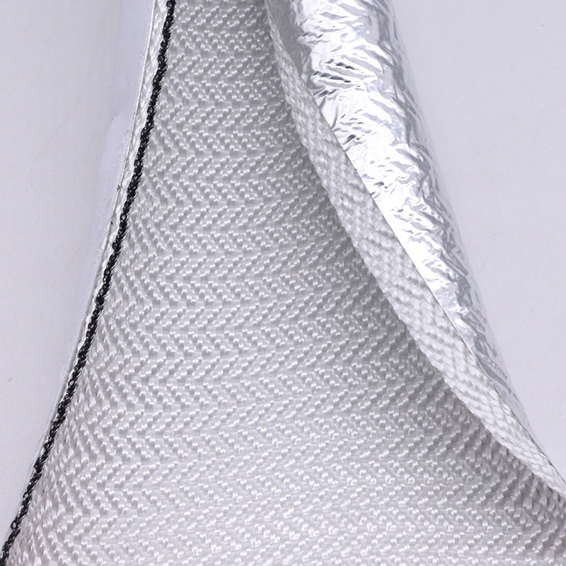 Folha de alumínio Fibra de vidro à prova de calor Manga de cabo de fio dividido