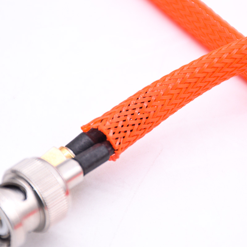 Orange Braided Mesh Cable Sleeving