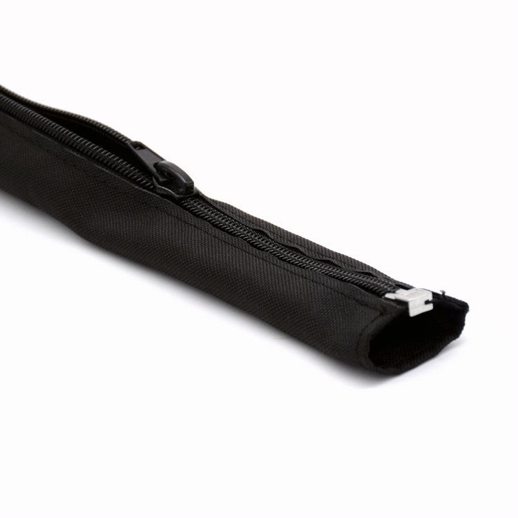 Envoltura de cable trenzado con funda extensible con cremallera para mascotas negras flexibles