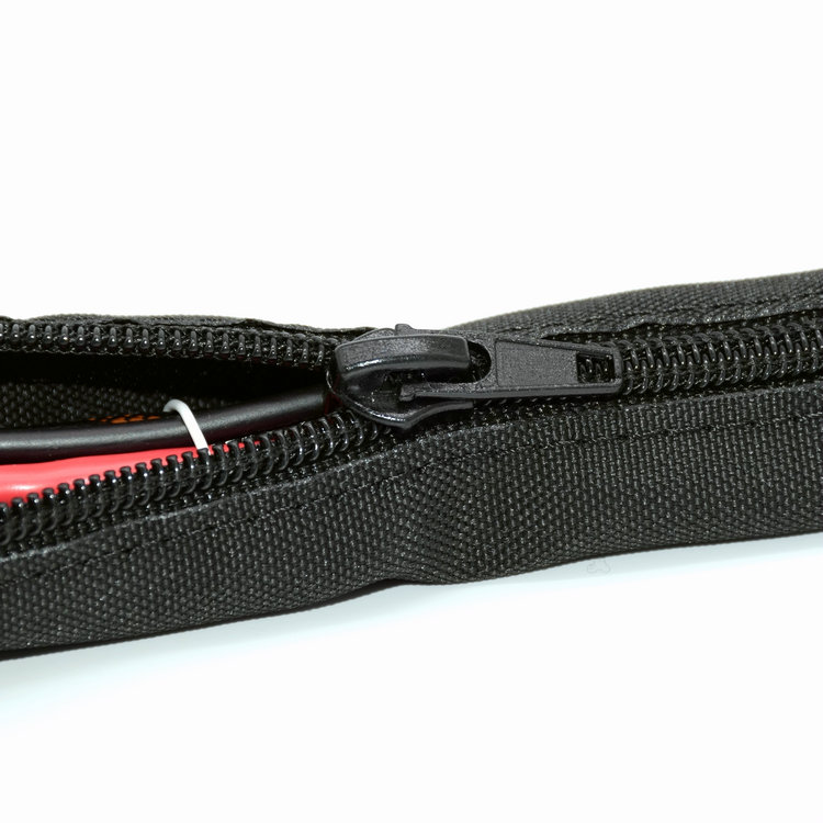 Envoltura de cable trenzado con funda extensible con cremallera para mascotas negras flexibles