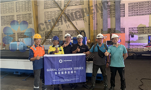 Mesin Pemotongan Laser Fiber CHL-LS10000×3000-12000w Berhasil Dipasang dan Diuji di Indonesia