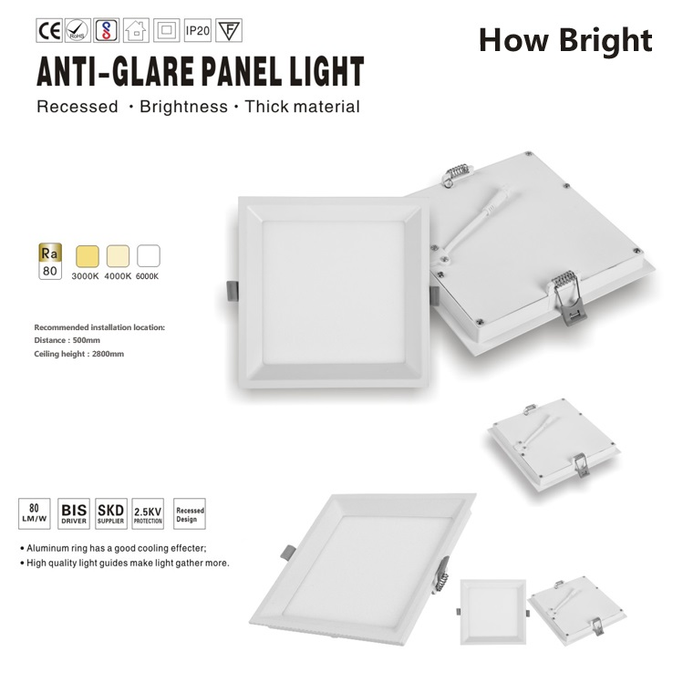 Anti-glare panel light