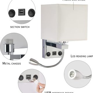 LED Wall Lamp Decorative Contemporary Swing Arm Bedroom Lamp