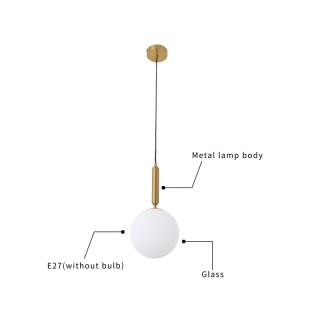 Glass And Brass Bell Moon Pendant Light