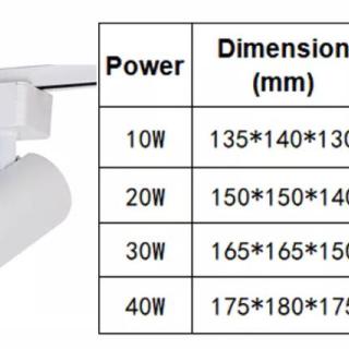 Illuminazione a binario mobile di base a LED commerciale