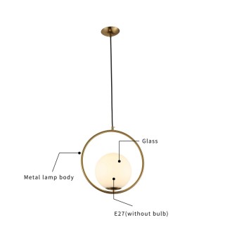 Extra Large Blown White Glass Ball Dining Pendant Lights