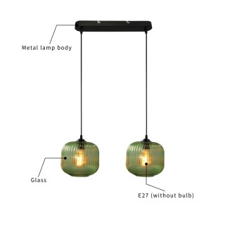 Unusual Oversized Coloured Glass Lamp Pendant Light