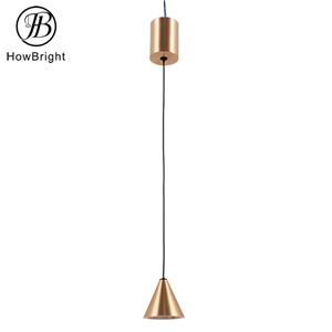 Modern Brushed Brass Gold Metal Led Pendant Light For Bedroom