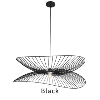Large Black Feature Industrial Style Mesh Pendant Chandelier