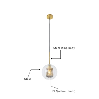 Drop Round Clear Glass Small Pendant Light