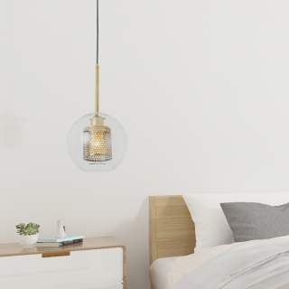 Drop Round Clear Glass Small Pendant Light