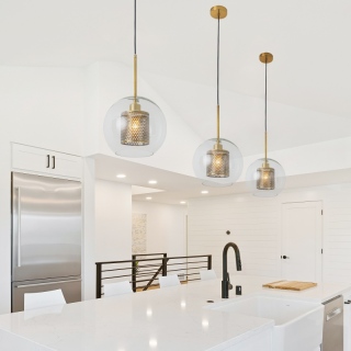 Drop Round Clear Glass Small Pendant Light