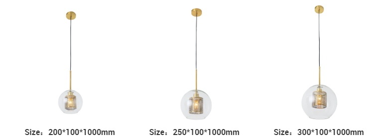 Drop Round Clear Glass Small Pendant Light