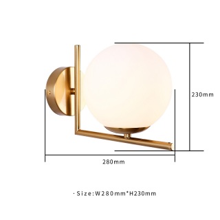 Bedside Glass Adjustable Wall Lamp For Bedroom