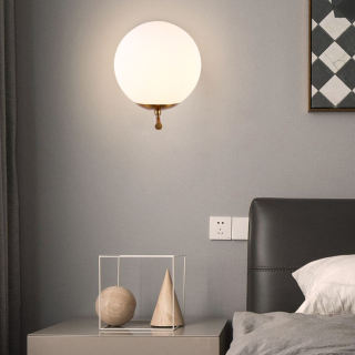 Bedside Glass Adjustable Wall Lamp For Bedroom