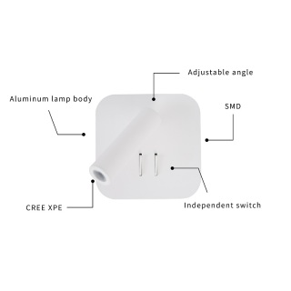 Aluminum 9W White Bedroom LED Wall Lamp