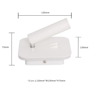 Aluminum 9W White Bedroom LED Wall Lamp