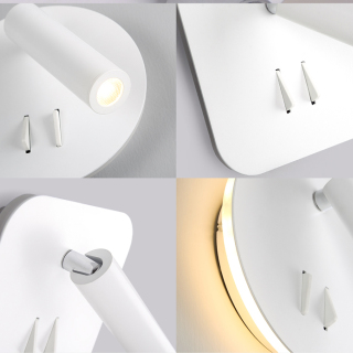 Aluminum 9W White Bedroom LED Wall Lamp