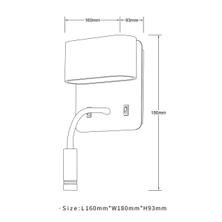 USB Charger Indoor LED Reading Wall Lamp