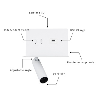 Morderm Wall Lamp Rechargeable Reading Sconce Lights With USB