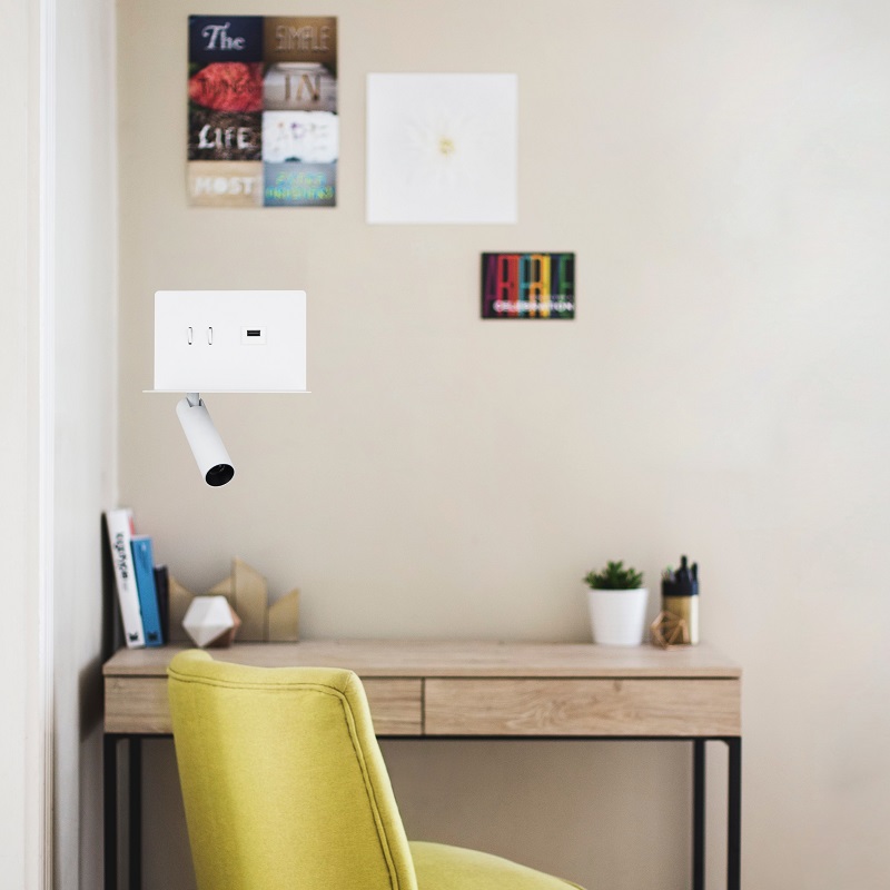 LED bedside reading wall lamp