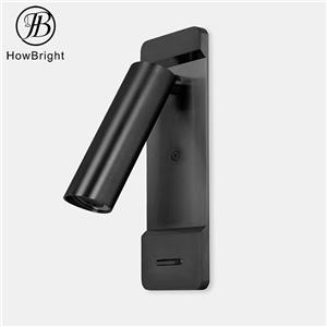 Applique murale moderne réglable en aluminium noir et blanc