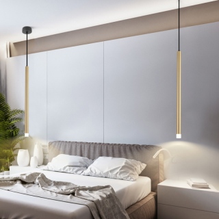 Extra Long Brushed Gold Pendant Lights For Bar