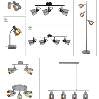 Elegant Round Smoky Grey Glass Table Lamp For Bedroom Hotel