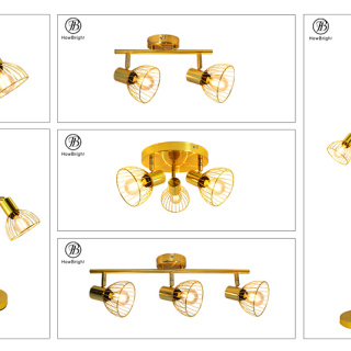 3 Lights Gold Standing Floor Lamp For Study