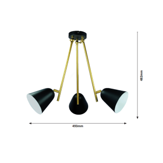 Iron Multi Head Black And Gold Floor Lamp