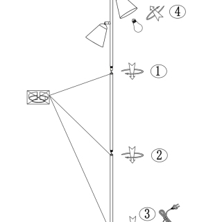 Iron Multi Head Black And Gold Floor Lamp