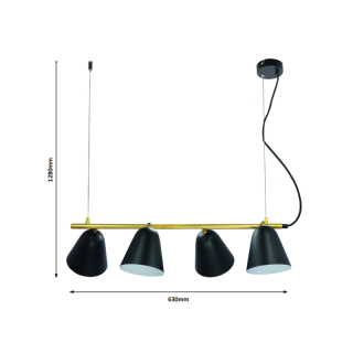 Iron Multi Head Black And Gold Floor Lamp