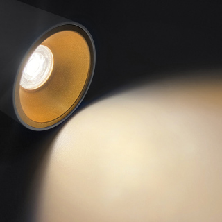 GU10-Downlight-Lampe in Gold und Mattschwarz