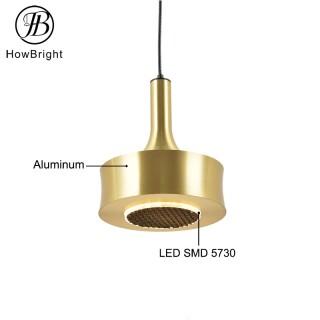 Simple Design Gold Color Corded Pendant Lights For Kitchen