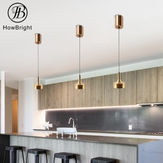 Simple Design Gold Color Corded Pendant Lights For Kitchen