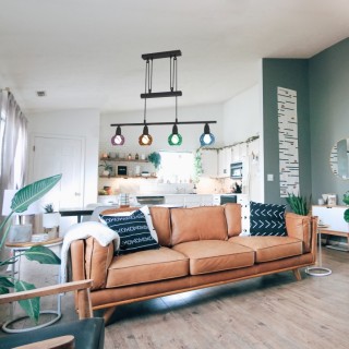 Large Coloured Glass Globe Pendant Light