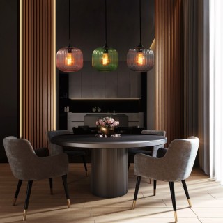 Unusual Oversized Coloured Glass Lamp Pendant Light