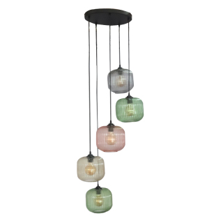 Unusual Oversized Coloured Glass Lamp Pendant Light