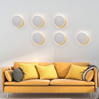 Modern Luxury Interior Aluminum 6W 12W 24W Round LED Wall Lamp