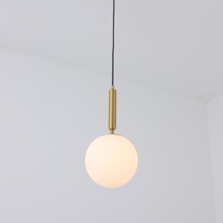Glass And Brass Bell Moon Pendant Light