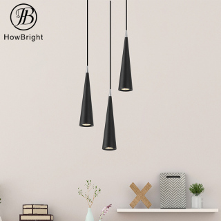 Black Cone Metal Single Geometric Pendant Light For Kitchen Island