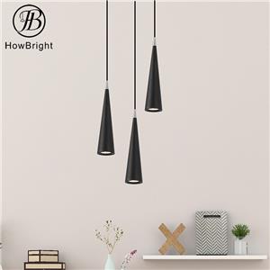 Black Cone Metal Single Geometric Pendant Light For Kitchen Island