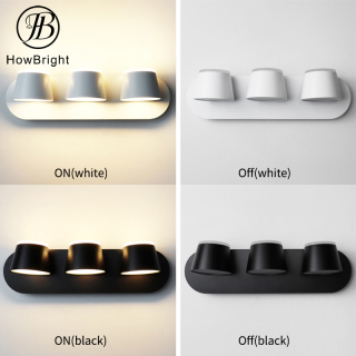 LED Aluminum Wall Lamps Black Finish Wall Sconce Indoor Up/Down Lights