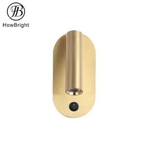 Modern style LED Aluminum wall lamp IP20 round black night spotlight corridor Bedside reading room LED light