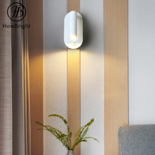 Modern style LED Aluminum wall lamp IP20 round black night spotlight corridor Bedside reading room LED light