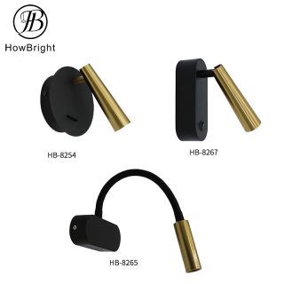 LED Aluminum Wall Lamp IP20 Round Black Gold Night Spotlight Corridor Bedside Reading Lamp for Bedroom