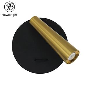 LED Aluminum Wall Lamp IP20 Round Black Gold Night Spotlight Corridor Bedside Reading Lamp for Bedroom