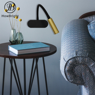 LED Aluminum Wall Lamp IP20 Round Black Gold Night Spotlight Corridor Bedside Reading Lamp for Bedroom