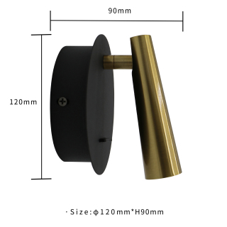 LED Aluminum Wall Lamp IP20 Round Black Gold Night Spotlight Corridor Bedside Reading Lamp for Bedroom