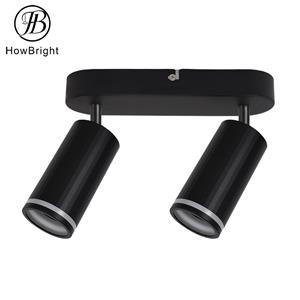 metal 2 heads GU10 bulb spot ceiling light indoor black white spot lamp